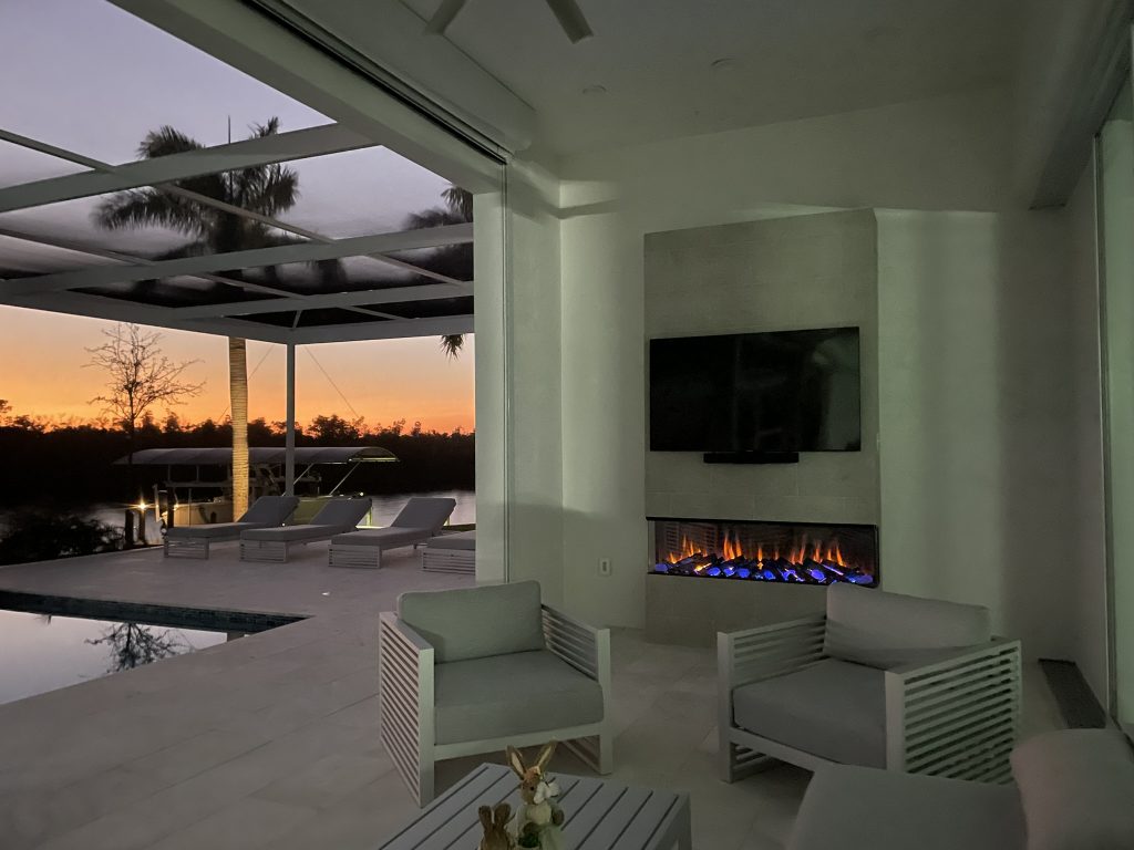 Evening atmosphere by the fireplace