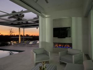 Evening atmosphere by the fireplace