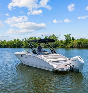Our Sea-ray sdx/270 outboard is available for rent to our guests. Enjoy the freedom of being out on the water.